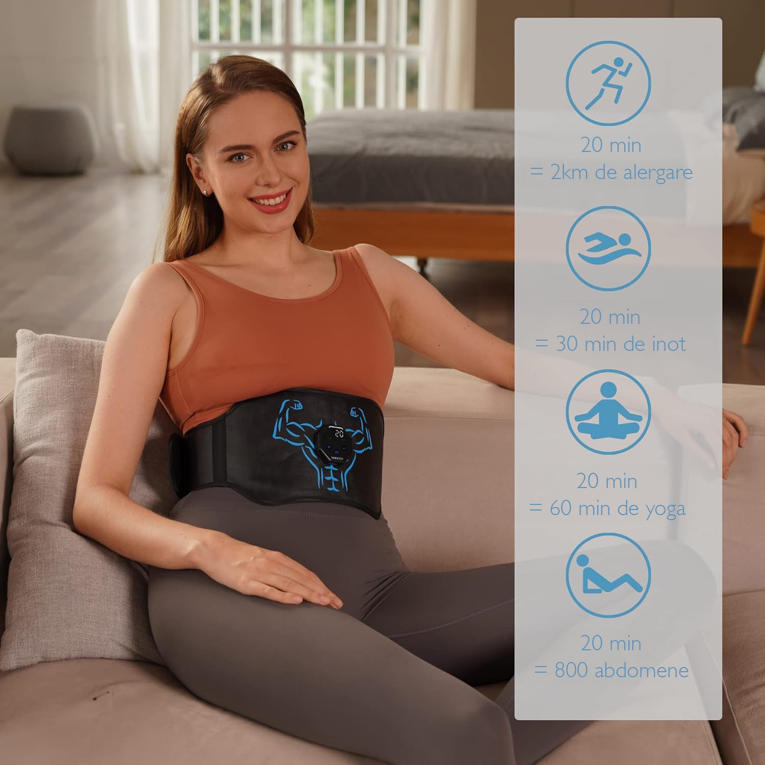 Centura Electrostimulare Abdomen Horigen Abs Fit Centura Electrostimulare Abdomen Horigen Abs Fit